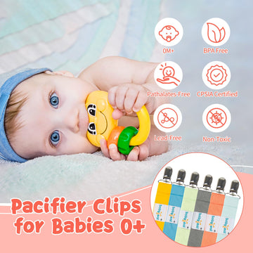 Babygoal Pacifier Clips, 6 Pack Pacifier Holder For Boys And Girls Fits Most Pacifier Styles & Baby Toys And Baby Gift 6Mp10