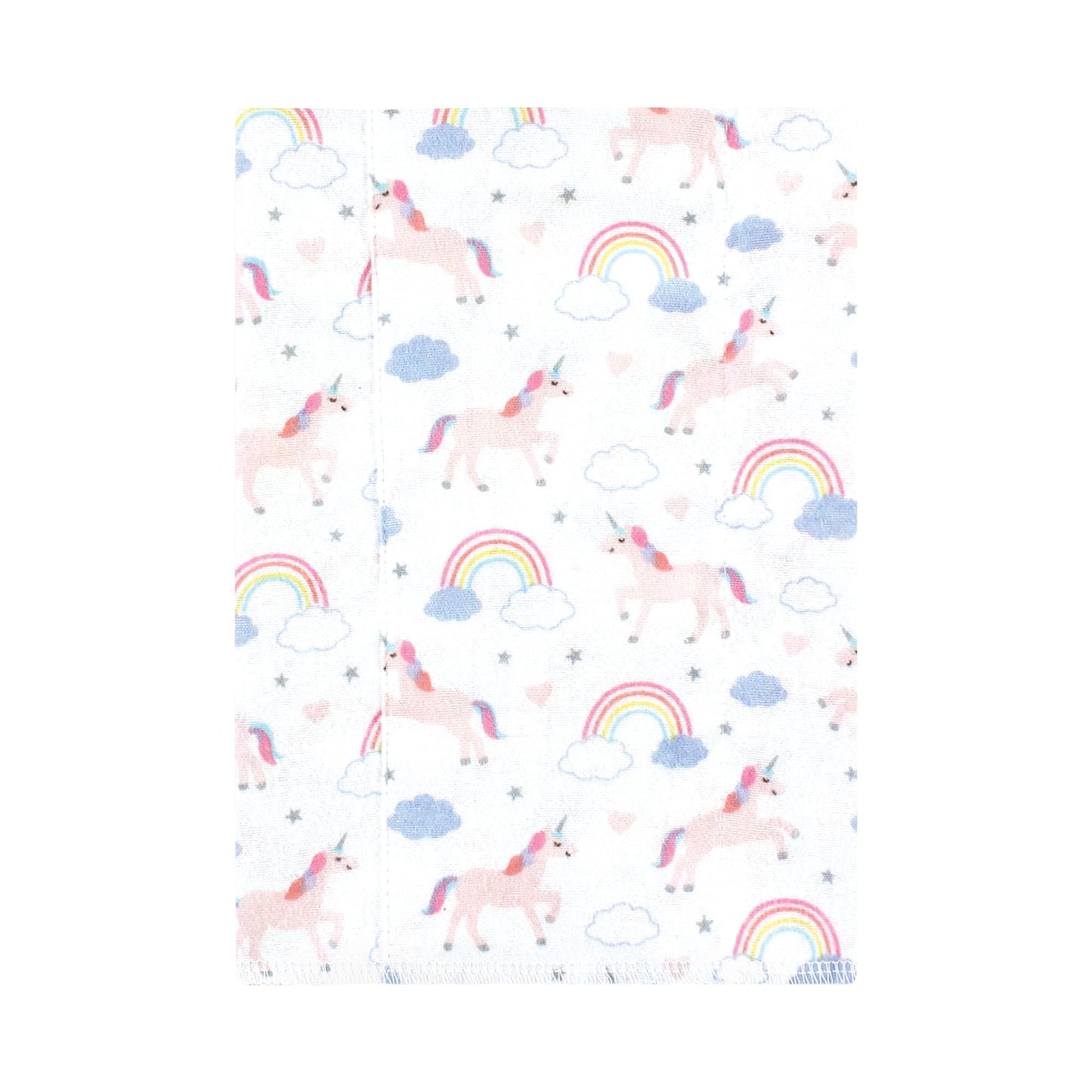 Hudson Baby Unisex Baby Cotton Flannel Burp Cloths, Unicorns Rainbows 4 Pack, One Size
