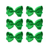 6 Pcs 4.5' Grosgrain Ribbon Hair Bows - Alligator Clips In Solid Colors For Toddlers And Kids (Pink)
