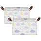 Cute Clouds Moon and Stars Purple Baby Storage Basket with Labels&Handles Rectangular Waterproof Nursery Storage Bins Collapsibl
