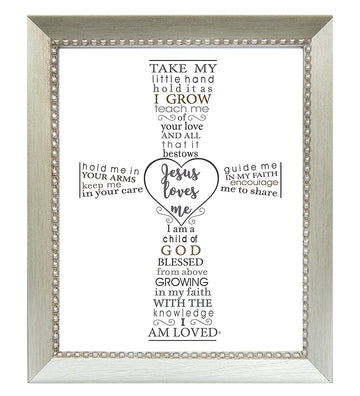Jesus Loves Me Frame For Baby'S Baptism, Dedication Or Christening - Made In Usa Frame - Gift For Granddaughter/Grandson/Godson/