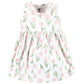 Hudson Baby Baby Girls Hudson Infant Girl Cotton And Cardigan Set, Pink Tulips, 0-3 Months Casual Dress, Pink Tulips, Months Us