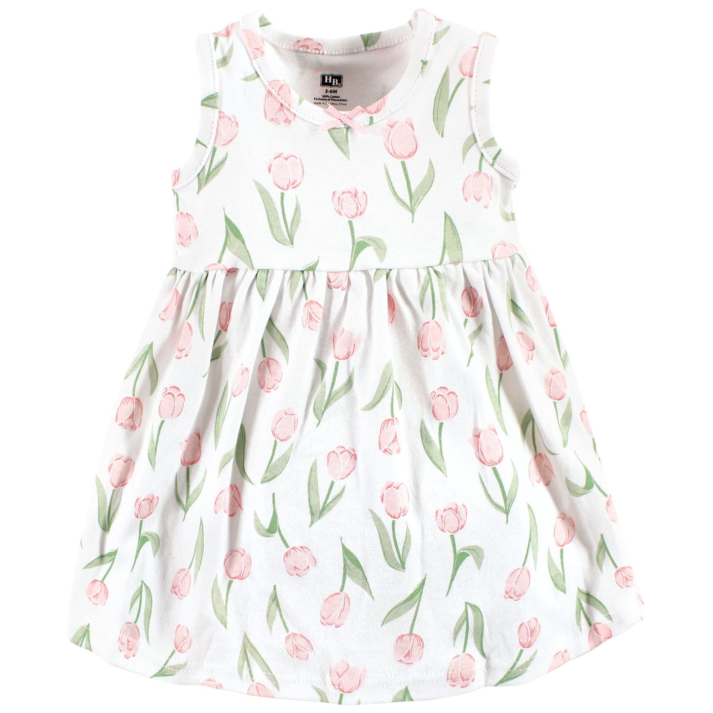 Hudson Baby Baby Girls Hudson Infant Girl Cotton And Cardigan Set, Pink Tulips, 0-3 Months Casual Dress, Pink Tulips, Months Us