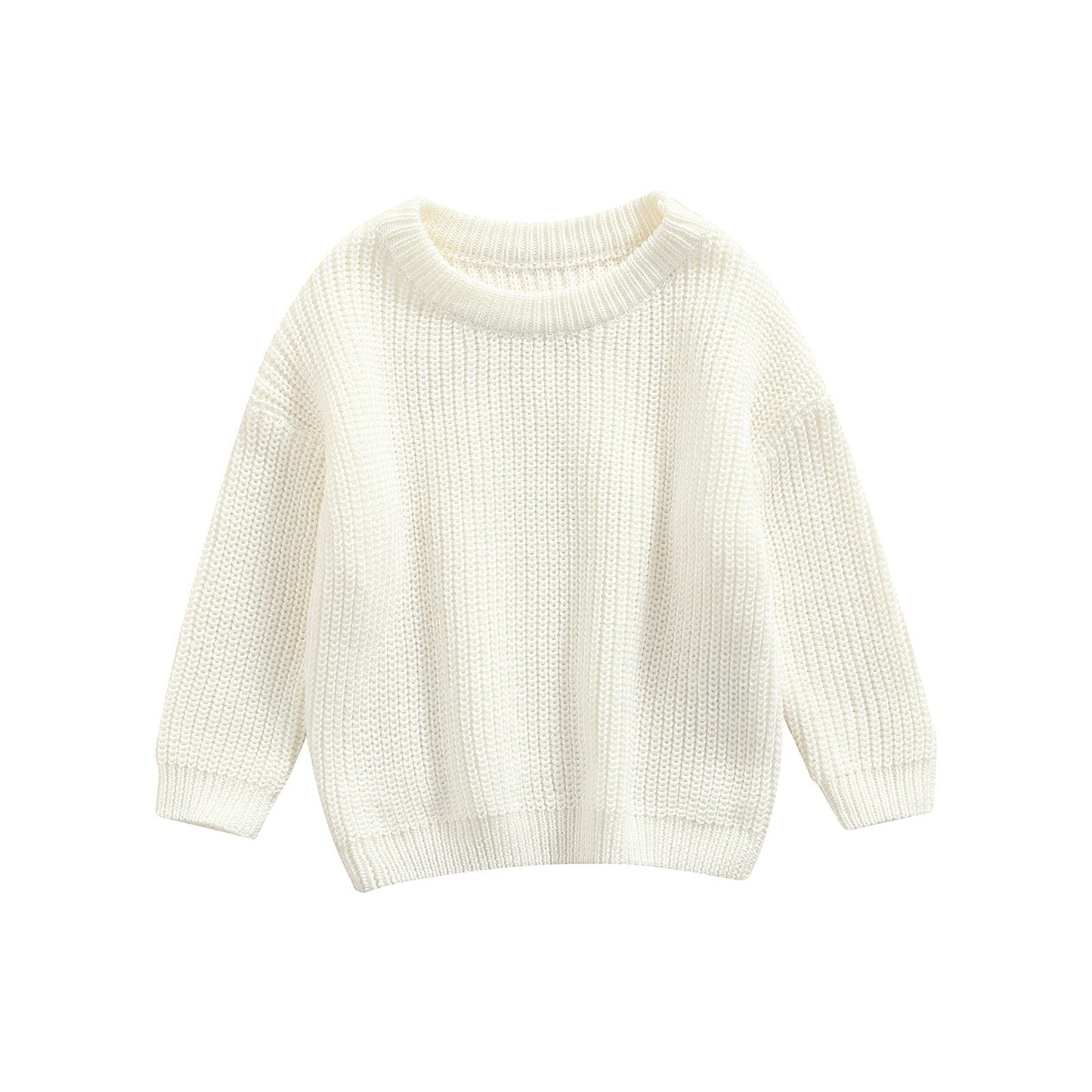 Infant Toddler Baby Girl Boy Knit Sweater Pullover Sweatshirt Long Sleeve Shirt Tops Knitted Fall Winter Clothes (White, 6-9 Mon