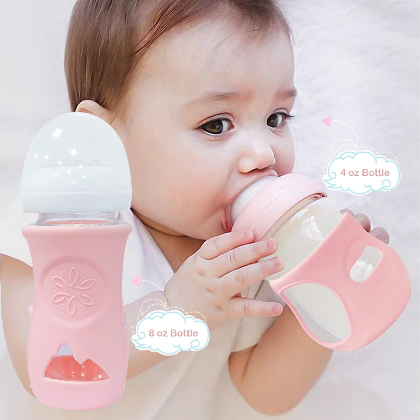 3 Pack Glass Baby Bottle Sleeve For Philips Avent Glass Bottles, Anti Breakage Bottle Holder For Baby For Philips Avent Glass Bo