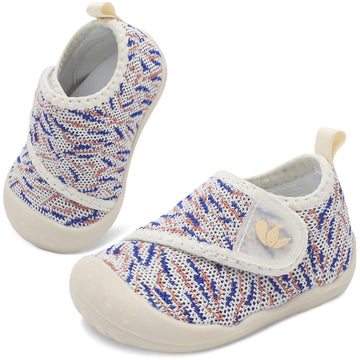 FEETCITY Wide Baby Shoes Barefoot Infant First Walker Shoe Newborn Crib Shoes Lightweight Infant Sneakers Slip On Toddler Sneake