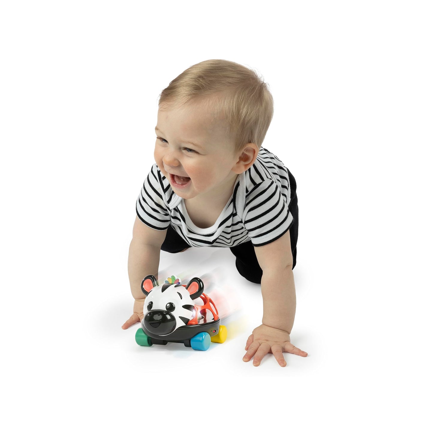 Baby Einstein Curious Car Zen Oball Toy Car & Rattle, Light Up, Ages 3 Months+, Zen The Zebra