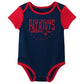 Outerstuff Nfl Newborn Baby And Infant Short Sleeve Bodysuit Variety 3-Pack - New England Patriots, 18M