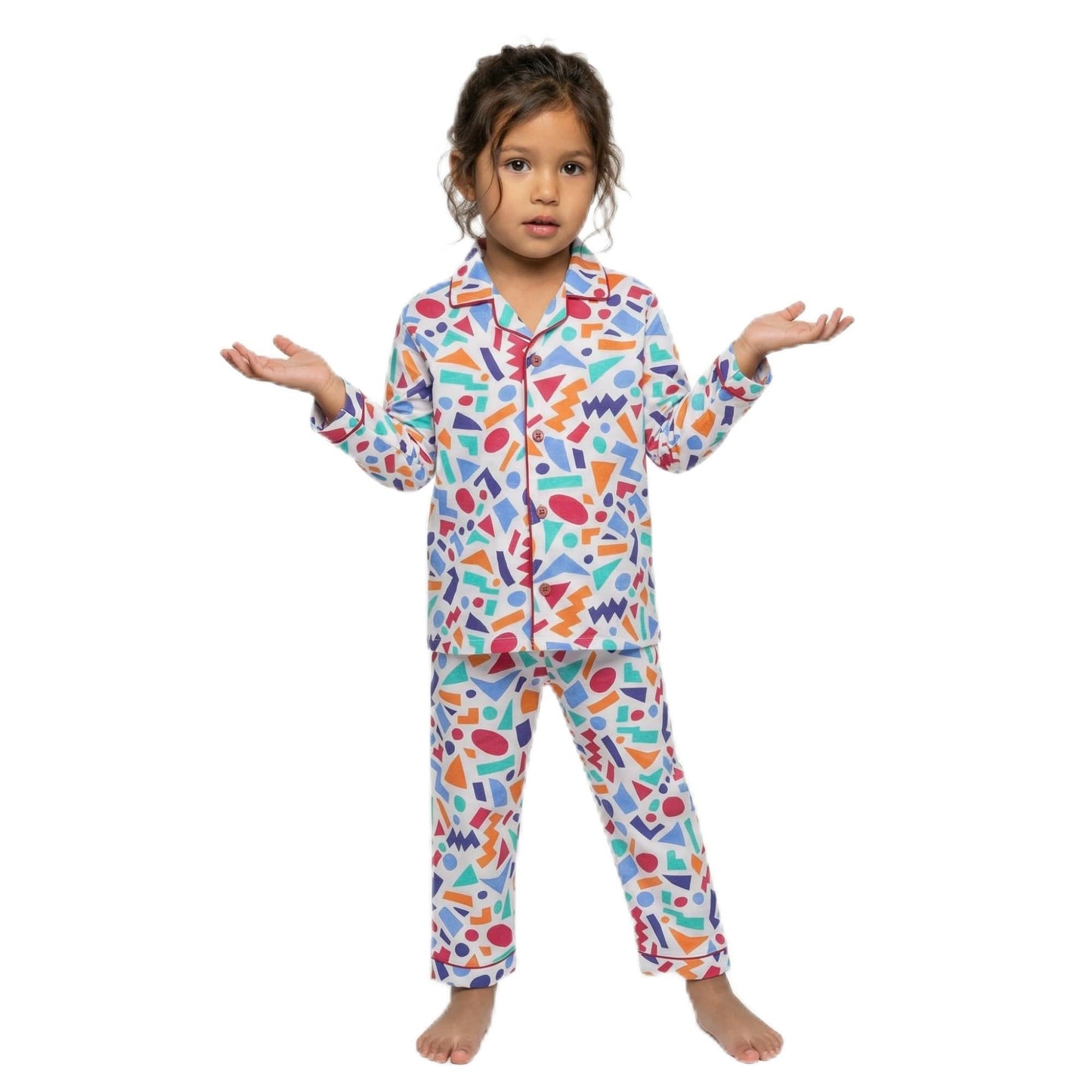 Clap Kids Cotton Printed Full Sleeves Night Suit White 1Pc (612 Months, White Multicolor)
