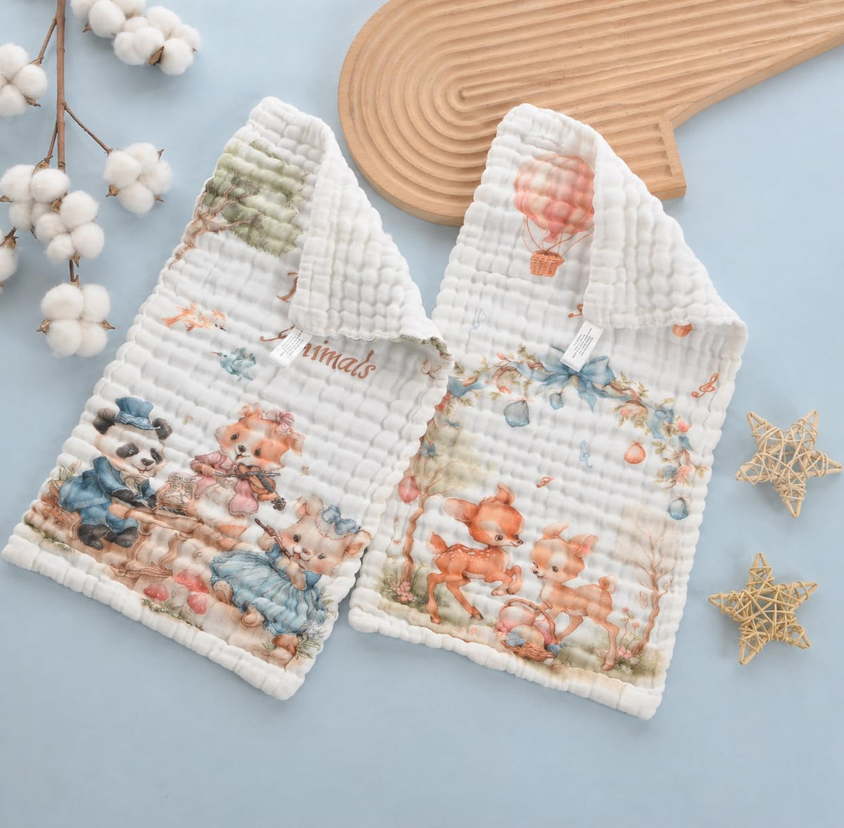 Honey Boo Organic Cotton Baby Burp Cloth | Ultra Soft Multi Purpose Burping Cloth For Newborn Infants | Reusable Baby Towel With