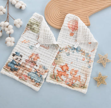 Honey Boo Organic Cotton Baby Burp Cloth | Ultra Soft Multi Purpose Burping Cloth For Newborn Infants | Reusable Baby Towel With