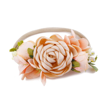 Nuwajp 4 Pcs Baby Girls Headbands Flowers Hairbands Soft Nylon Elastics Hair Bows Handmade Floral Hair Accessories For Newborn I