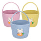 3 Pack Personalized Easter Baskets,Woven Easter Gifts Basket With Handle Cotton Bunny Baskets For Eggs Hunt Easter Basket Stuffe