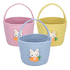 3 Pack Personalized Easter Baskets,Woven Easter Gifts Basket With Handle Cotton Bunny Baskets For Eggs Hunt Easter Basket Stuffe