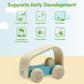 PlanToys Vroom Car Wooden Push Toy for Toddlers | Eco-Friendly Toddler Push Car for Indoor Play | Montessori Fine Motor Learning