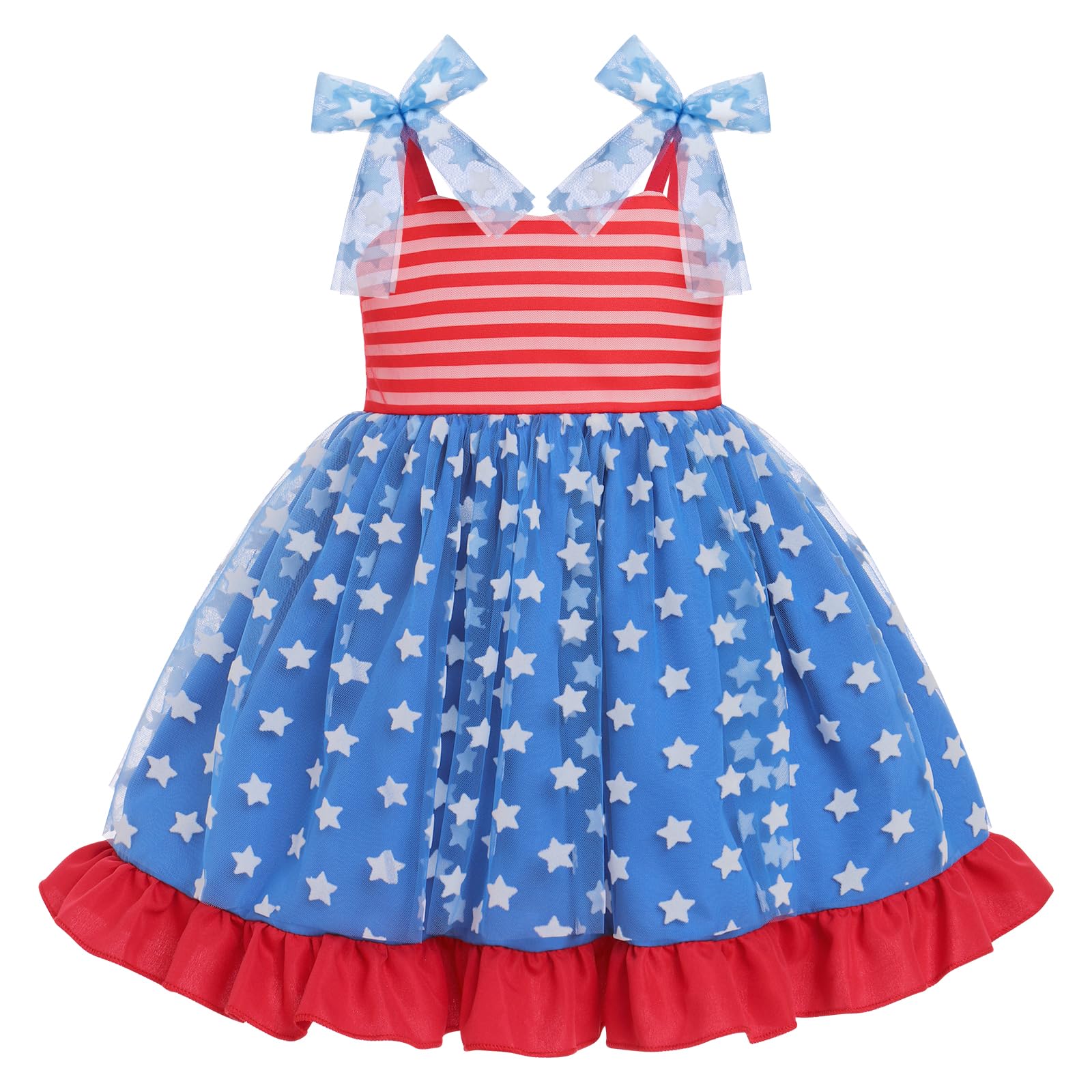 Idopip Baby Girls 4Th Of July Tutu Dress Star Striped American Flag Dr – Cutebab WBBAPB0CHW19RNL