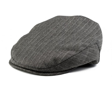Born To Love Baby Boys Hat Pinstripe Driver Cap, Grey And White, 4-5T