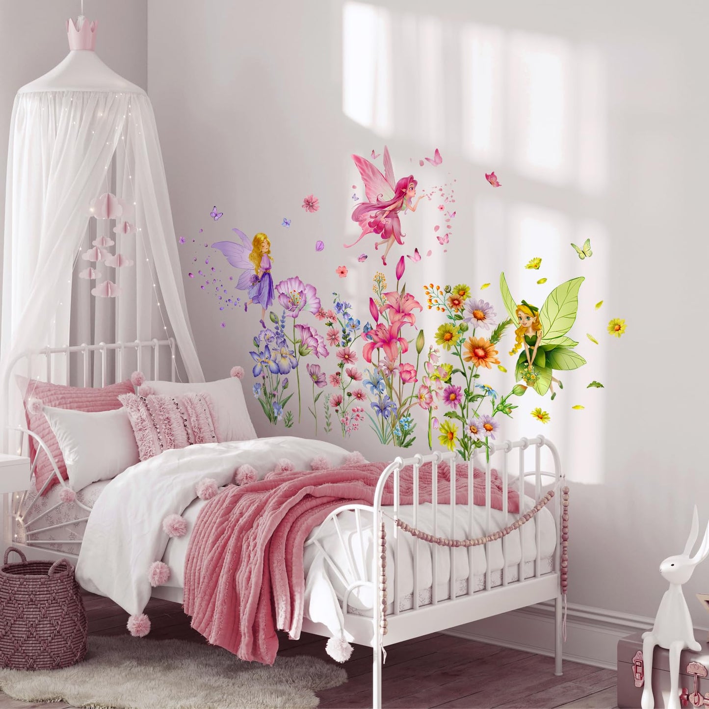 Supzone Flower Fairy Wall Stickers