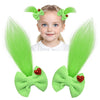 Green Furry Hair Bow Christmas Hair Clip For Girls Women Halloween Hair Clip Halloween Cosplay Costume Accessories Props