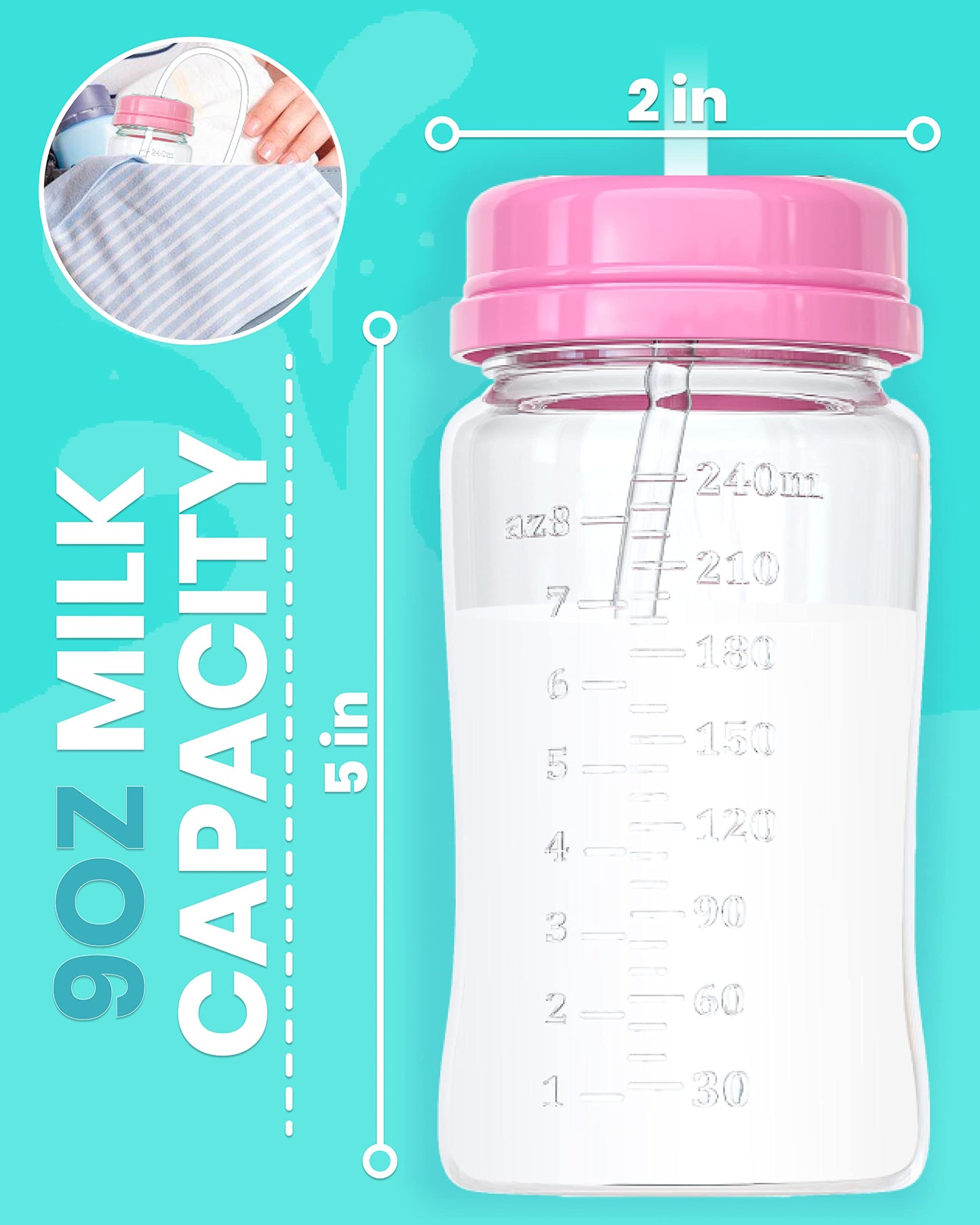 Skywin Self Feeding Baby Bottle 8oz Bottle Holder for Baby - 2 Pack Baby Bottle with Straw, Anti Colic, for Convenient Feeding (