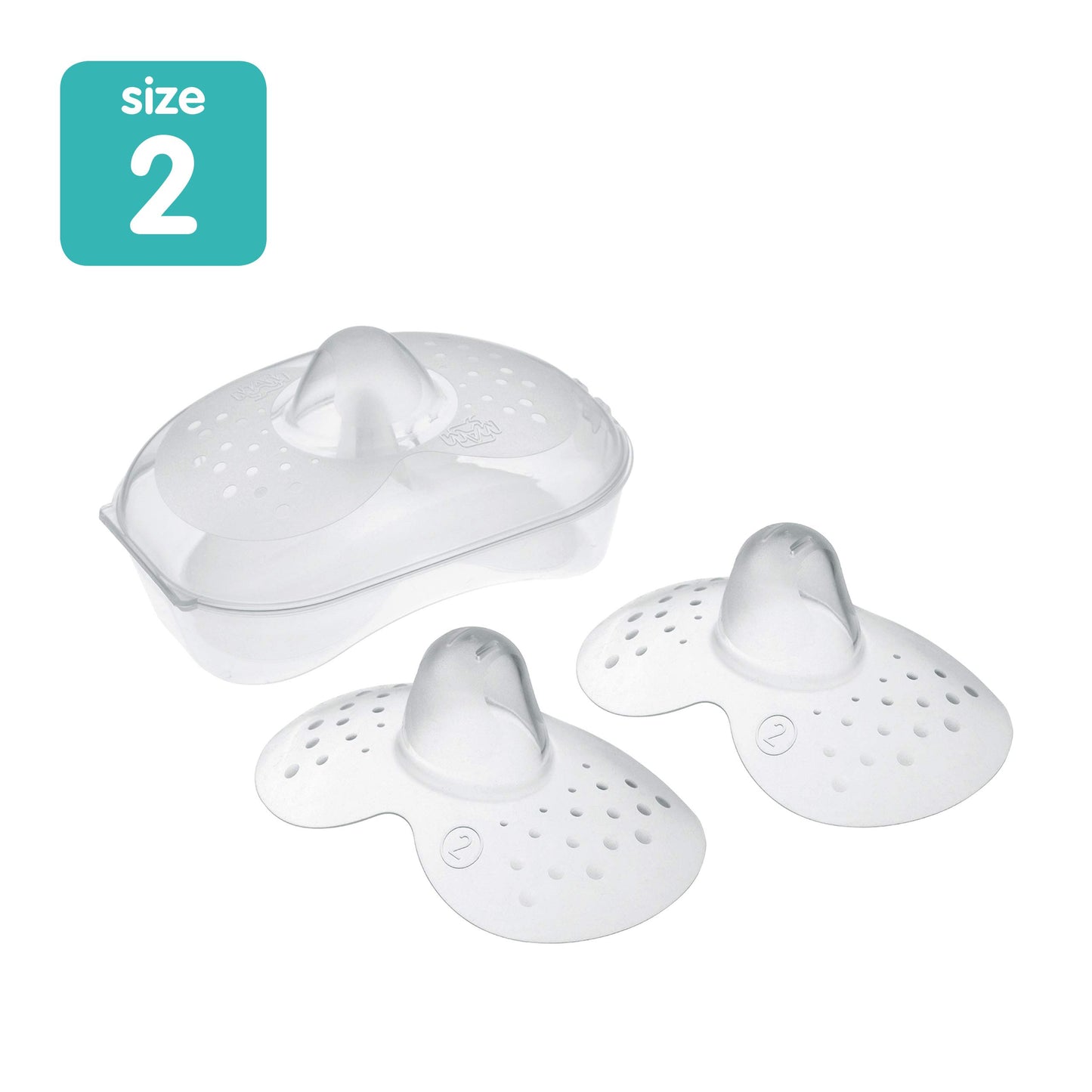 Mam Breastfeeding Nipple Shields With Sterilizing Storage Case, Nipple Shields For Nursing Newborn, Size 2 Regular 23Mm, 2-Count