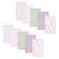 Hudson Baby Unisex Baby Cotton Flannel Burp Cloths, Purple Dainty Floral 10 Pack, One Size