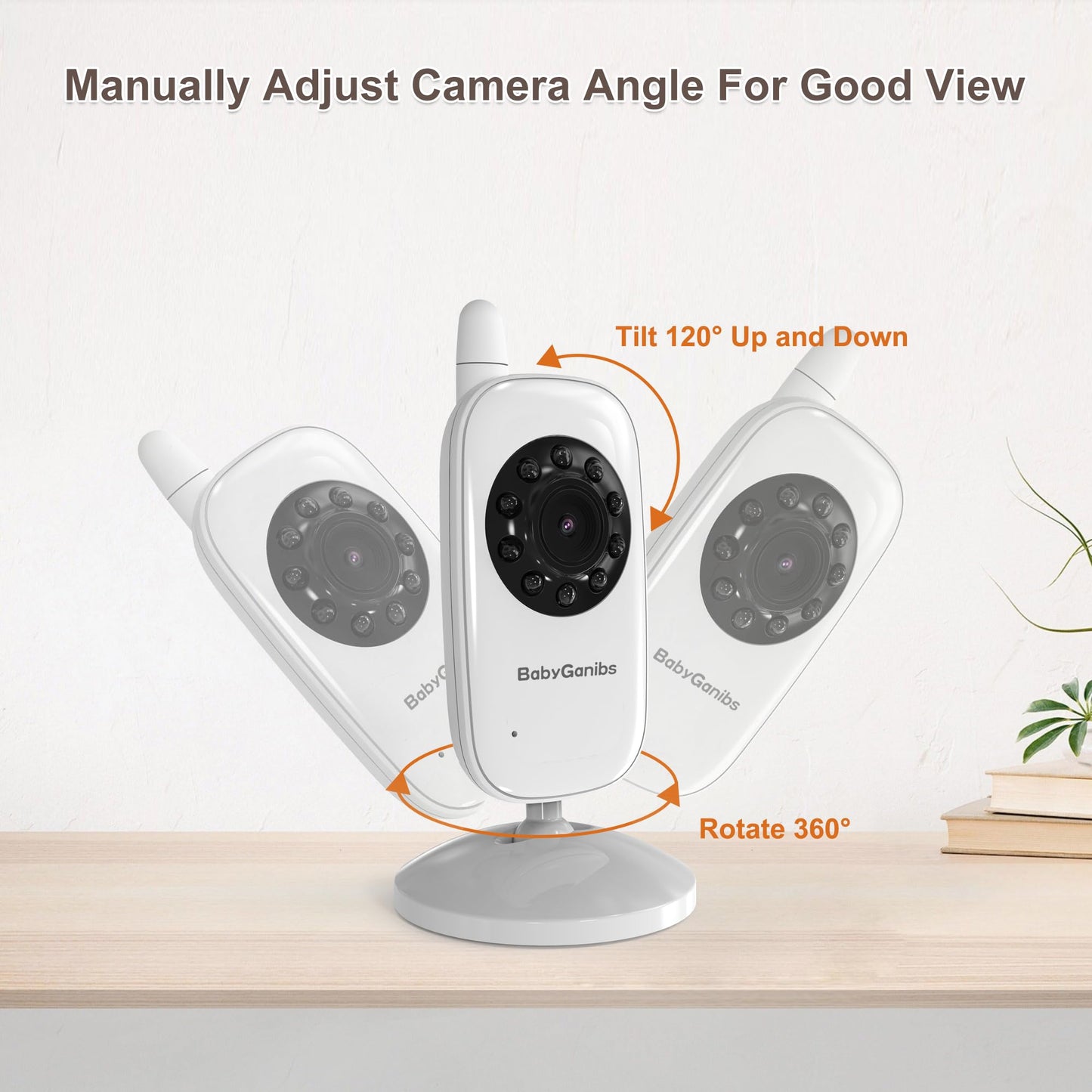 Baby Monitor With Camera And Audio, 3.2'' Ips Portable Baby Monitor No Wifi With 1000Ft Long Range, Remote Pan-Tilt Video Baby M