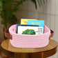 Abenkle Small Storage Basket, Mini Baby Basket, Cute Tiny Cotton Rope Woven Basket,Shelf Basket, Boho Decorative Toy Dog Cat Bas