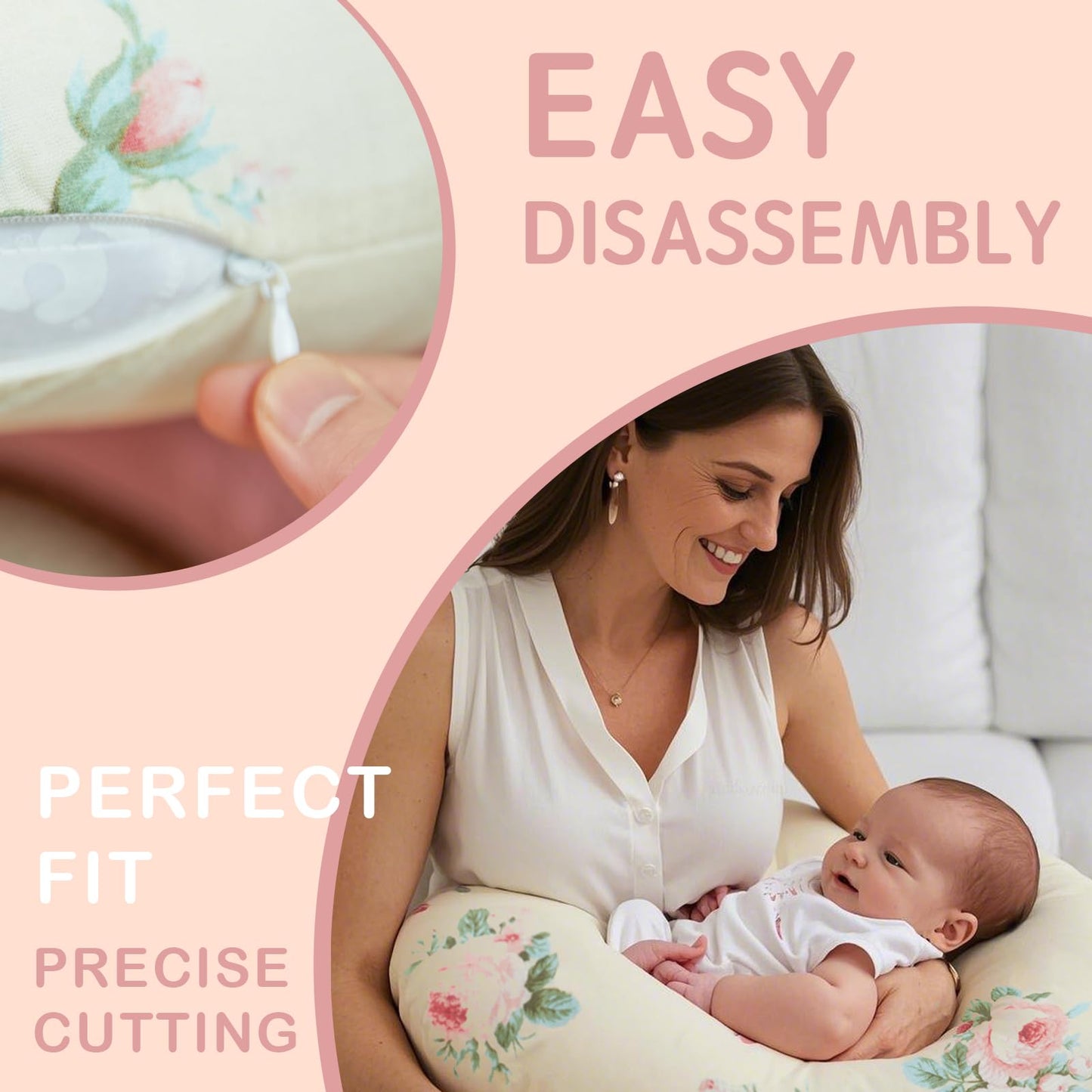 Nursing Pillow Cover, 2 Pack Muslin Nursing Cover For Breastfeeding Pillows, Infant Nursing Pillow Slipcover For Baby Boy Girl N