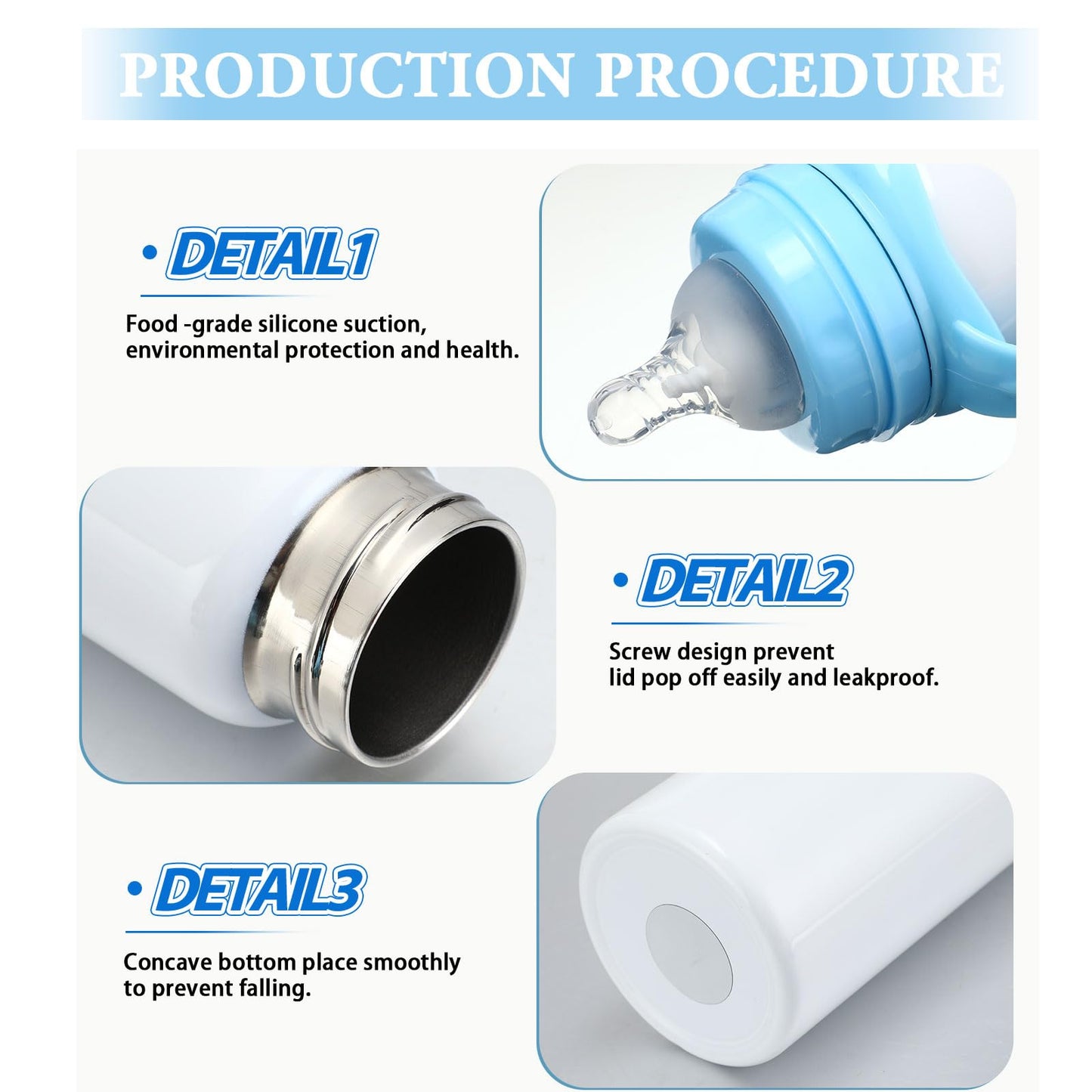 8 Pcs Trelaco Sublimation Baby Bottle Sublimation Blank Sippy Cups With Handle 8 Oz Blank Kids Stainless Steel Insulated Tumbler