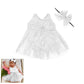 The Root And Craft Kids Birthday Photoshoot Outfit Bodysuit Dress Baby Net Rmper Infant GirlS Lace Romper With Headband, 03 Mo