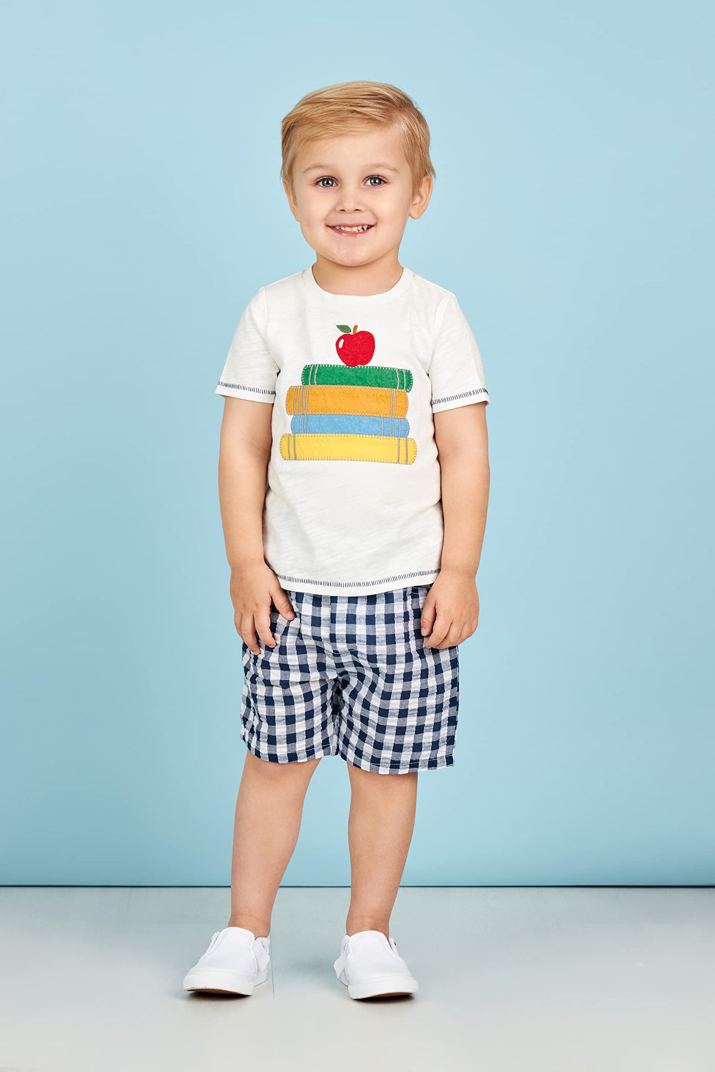 Mud Pie Baby Boys T-Shirt Mud Pie Back To School Toddler Boy T Shirt And Short Set, Boy, Small 12-18M Us