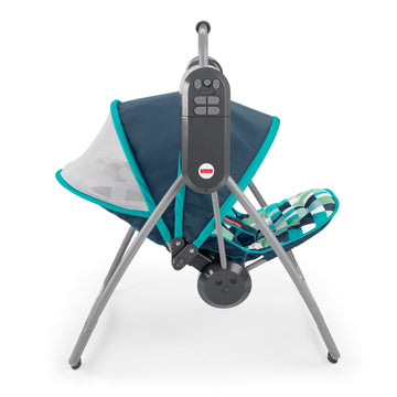 Fisher-Price On-The-Go Swing - Pixel Forest, Baby Seat With Canopy That Easily Folds For Travel