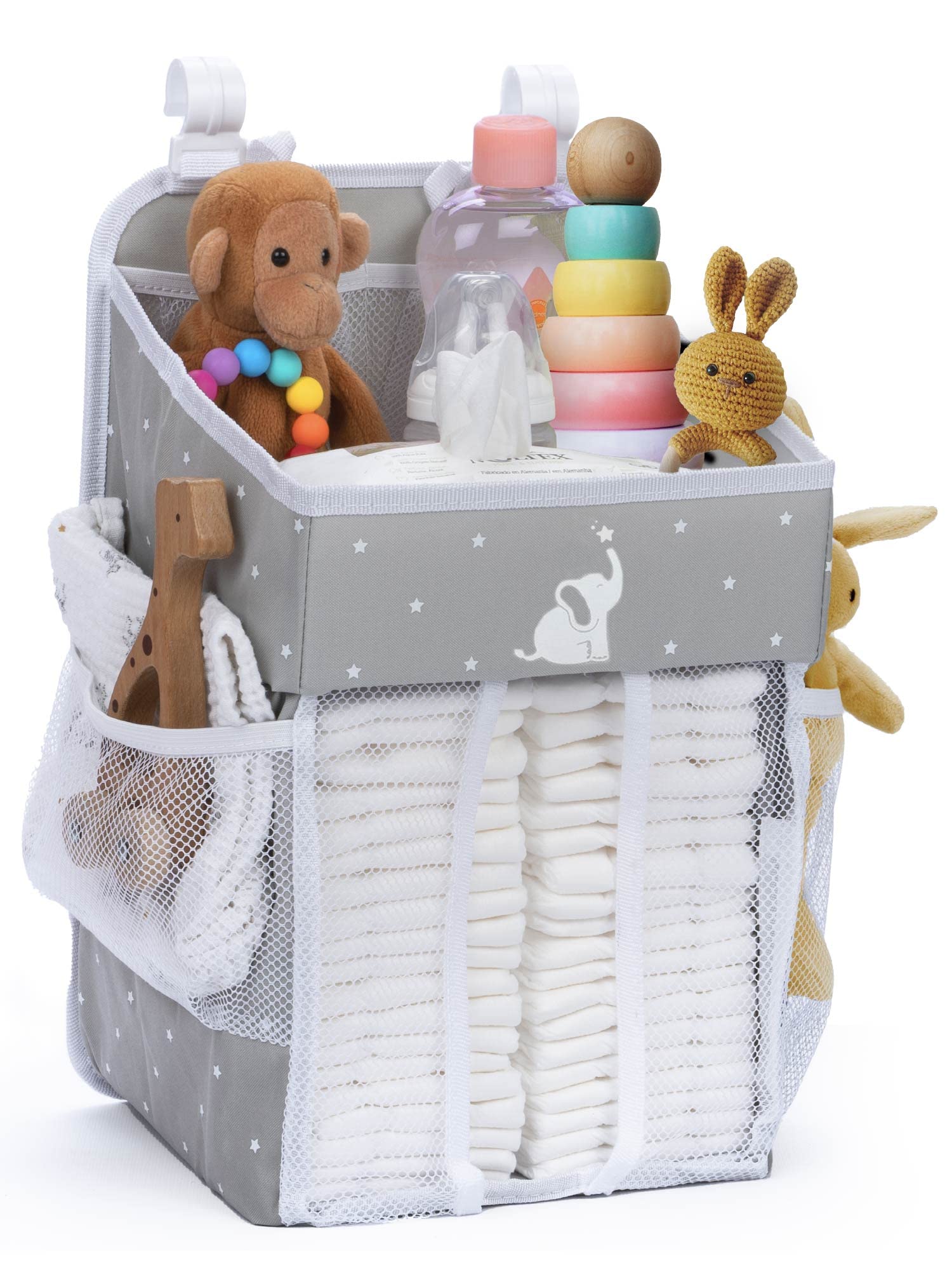 Cradle Star Hanging Diaper Caddy Organizer With Multiple Pockets - Baby Organizer For Nursery Accessories - Changing Table Organ