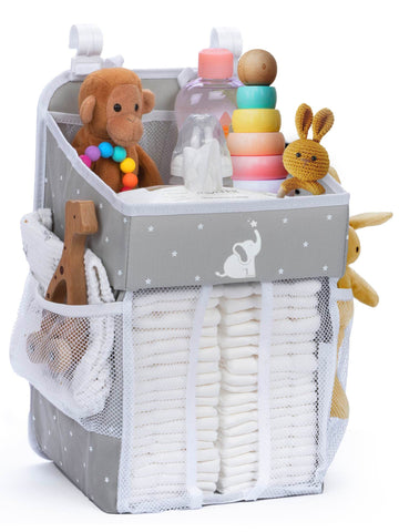 Cradle Star Hanging Diaper Caddy Organizer With Multiple Pockets - Baby Organizer For Nursery Accessories - Changing Table Organ