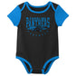 Outerstuff Nfl Newborn Baby And Infant Short Sleeve Bodysuit Variety 3-Pack - Carolina Panthers, 0-3M