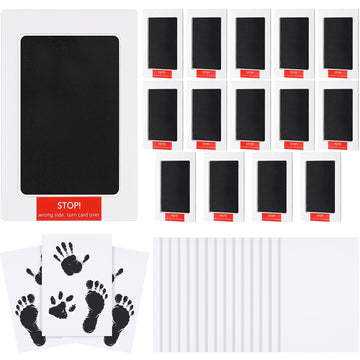 Jetec 15 Set Inkless Baby Footprint And Handprint Kit, Clean Touch Ink Pad For Baby Hand And Footprints, Dog Paw Print Kit With