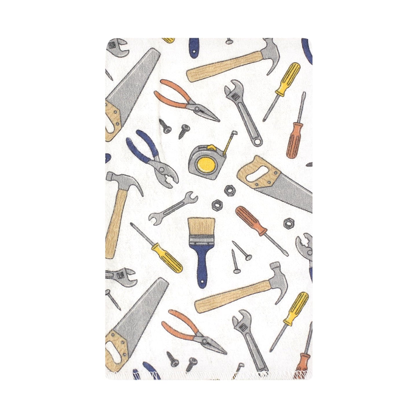 Hudson Baby Unisex Baby Cotton Flannel Burp Cloths, Construction Work 10-Pack, One Size