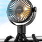 Coohea Stroller Fan Rechargeable Battery Powered Portable Fans, Head Detachable 360 Rotatable Clip on Fan, 3 Speed Quiet Small M