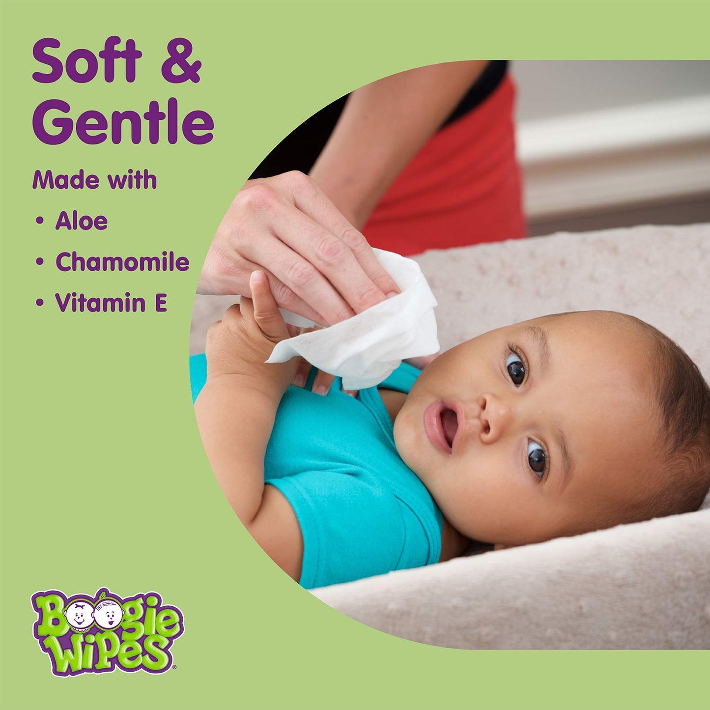 Saline Nose Wipes By Boogie, For Baby & Kids, Face, Hand & Body, Fsa/Hsa Eligible, Made With Vitamin E, Aloe, And Natural Saline