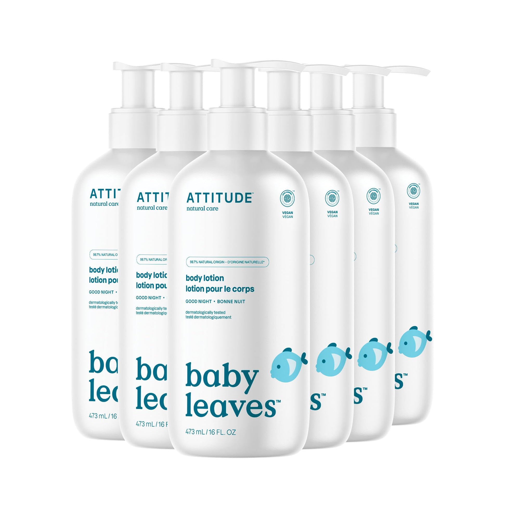 ATTITUDE Baby Lotion, EWG Verified Moisturizer, Dermatologically Tested Moisturizing Cream, Vegan and Cruelty-Free, Good Night, 