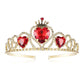 Queen Of Heart Crown Evie Descendants 3 Crown Halloween Costume Headdress Queen Of Hearts Gold Tiara For Kids Girls Women