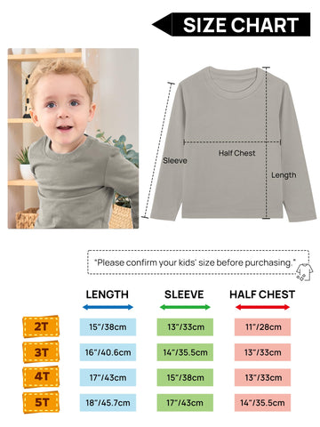 Toddler Boys Long Sleeve T-Shirts Cotton Crewneck Tees Soft Basic Solid Color Layering Warm T-Shirt Top, Tagless Neckline Gray