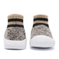Baby Shoes Girls Boys Baby Sock Shoes With Grip Baby Slippers Infant Walking Shoes Non Slip 9-12 Months Khaki