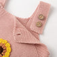 Simplee Kids Baby Girls Sunflower Knit Rompers Pink Knit Clothes For Newborn Baby Girls