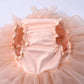 Baby Girls Tutu Bloomers Diaper Cover Cotton Tulle Bloomers And Headband Set Peach 6-12 Months