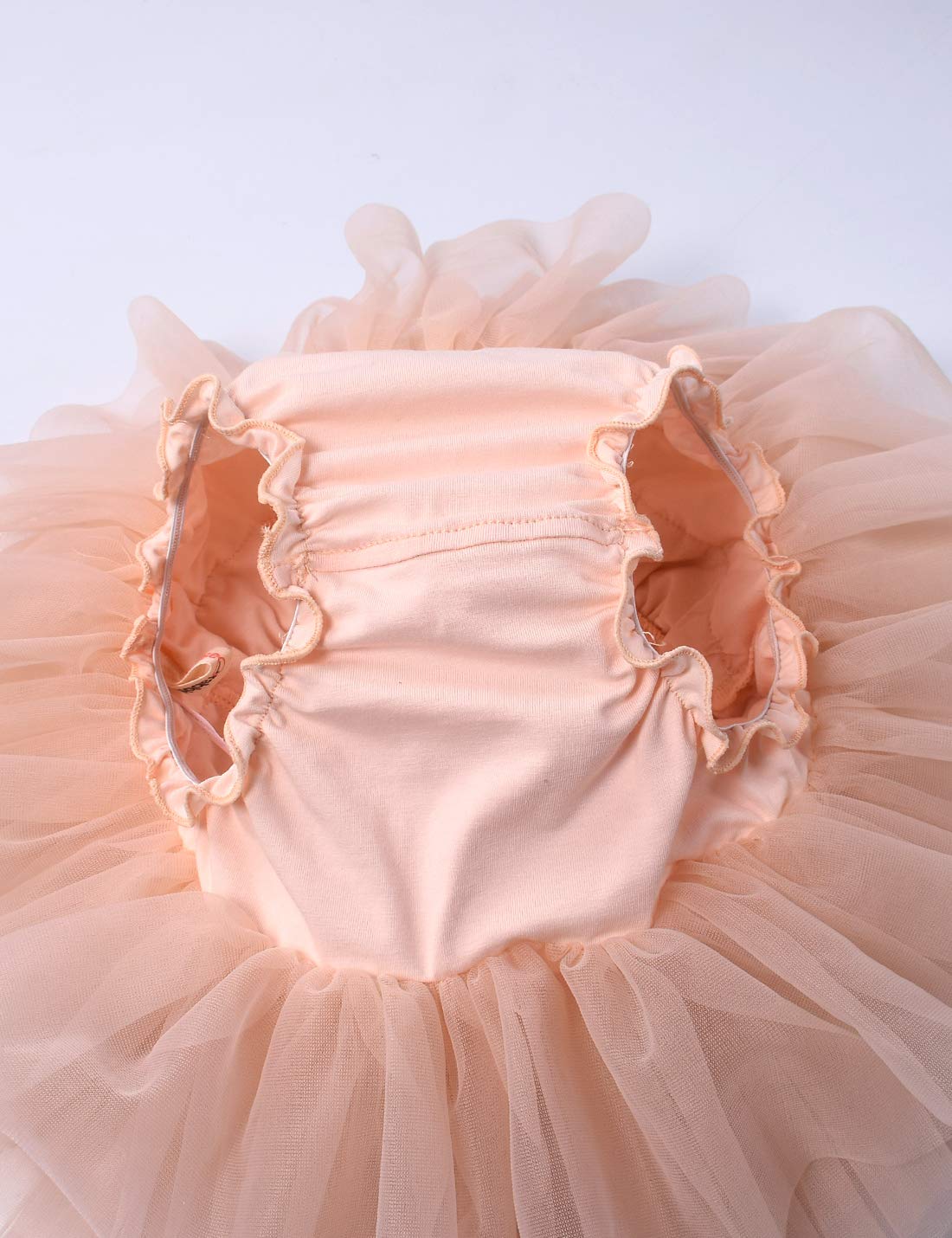 Baby Girls Tutu Bloomers Diaper Cover Cotton Tulle Bloomers And Headband Set Peach 6-12 Months