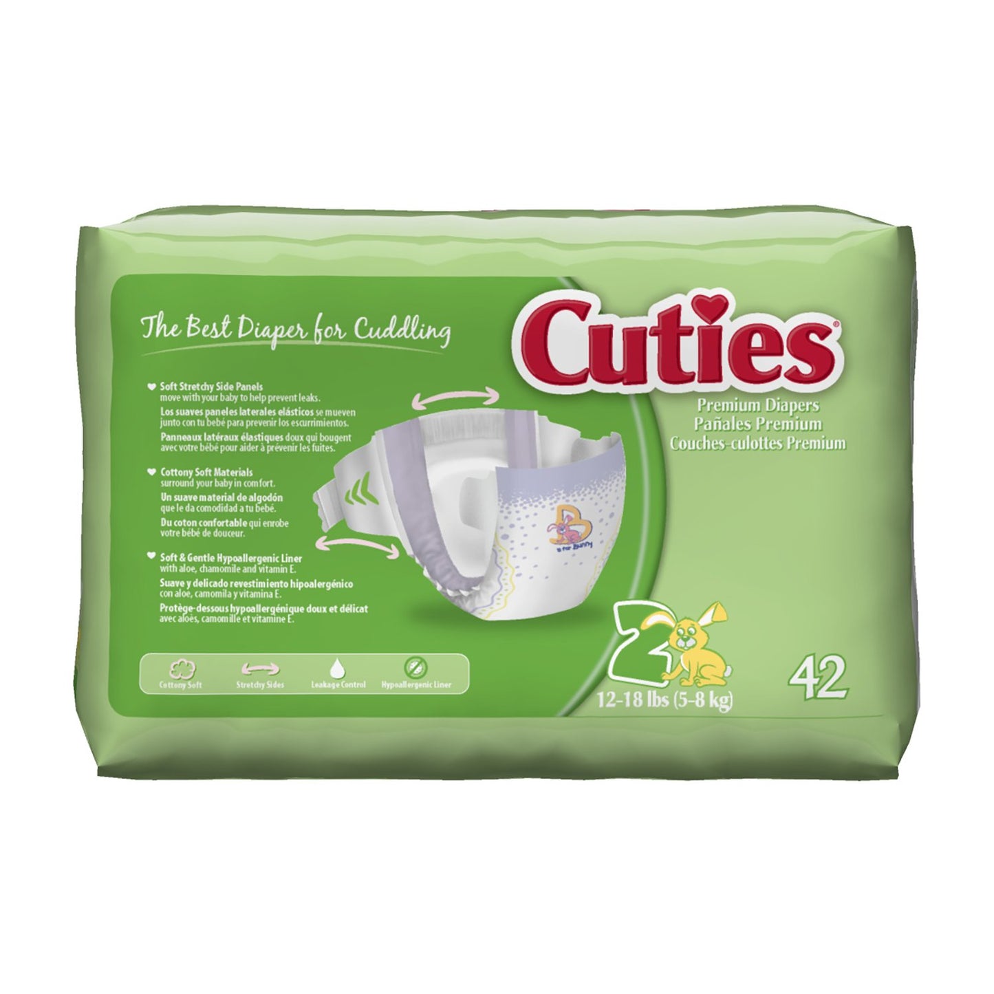 Cuties Baby Diapers, Size 2, 168 Count