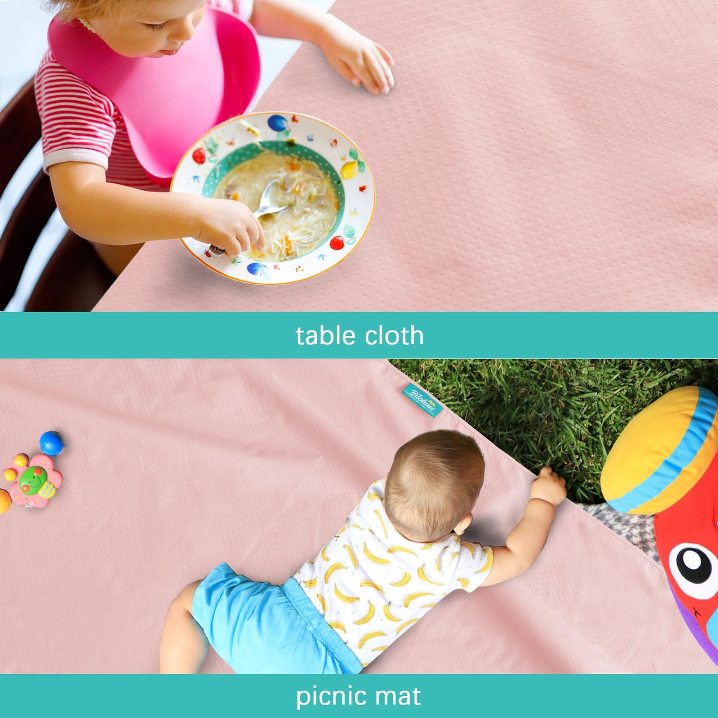 Splat Mat 2 Pack For Under High Chair & Arts & Crafts & Eating Mess, Waterproof 42''  46'' Baby Playtime Anti-Slip High Chair Ma