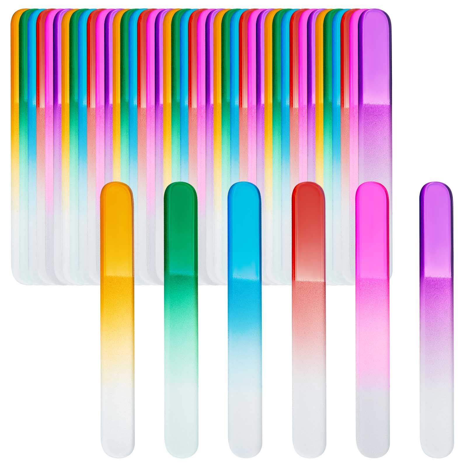 Lanties 48 Pack Baby Nail Files Bulk, Reusable Glass Newborn Nail Files with a Pouch, Gift for Baby Shower, Toddlers, Infant, Ba